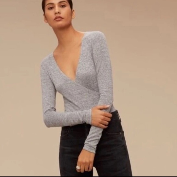 Aritzia Tops - Aritzia Wilfred free Katsia wrap in heathered grey